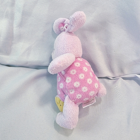 Carters Prestige Pink Floral Rabbit Plush Toy Terry Fleece No Sound 9 Inch - Picture 4 of 8